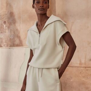 Varley Dexter 2 Peice set Half Zip Sweat and matching shorts sz S